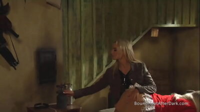 Bent Over Big Ass Blonde Lesbian Slave Spanked Hard