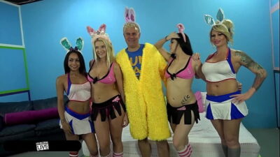 Dan’s Yellow Chicken Cock Hammers Edyn Blair’s Ass In Easter Orgy!