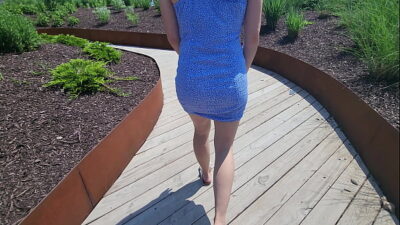 white girl in public flashes cute underwear in dress