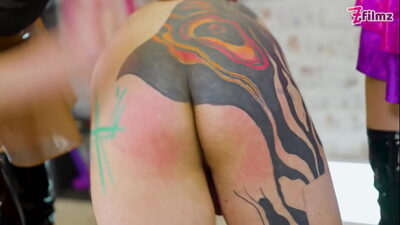 Two Dominas First Time Slave Boot-licking, Spanking, and Strapon Face-fucking