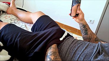 Caught masturbating! MILF fulfills her stepson’s fantasy and helps him ejaculate