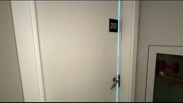 That busty blonde invited me over and welcomed me in red lingerie, her pussy on fire